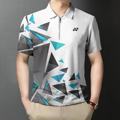 Sports Zipper Polo Shirt 2025 New Yonex Polo T -Shirt Breathable Comfortable Men's Clothing