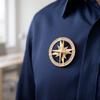 Decorative Compass Jewelry Vintage Rhinestone Star Brooch, Men Women Alloy Retro Lapel Pin Pin, Badge Accessory for Clothing Decor Brooch
