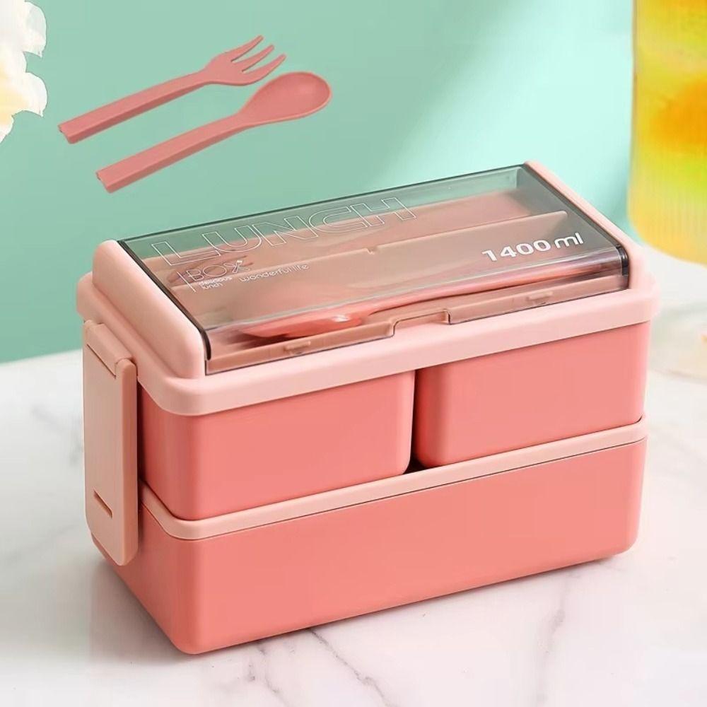 Single/Double Layer Portable Lunch Box Leakproof Design Food Lunchbox Dinnerware Set  Office Use