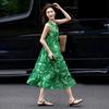 Demana French Style Floral Print A-Line Midi Dress