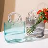 Trendige Glas-Handtaschen-Vase, Kreative Blasen-Fischglas-Blumenvase für Tischplatte, Hydroponische & Dekorative Blumen