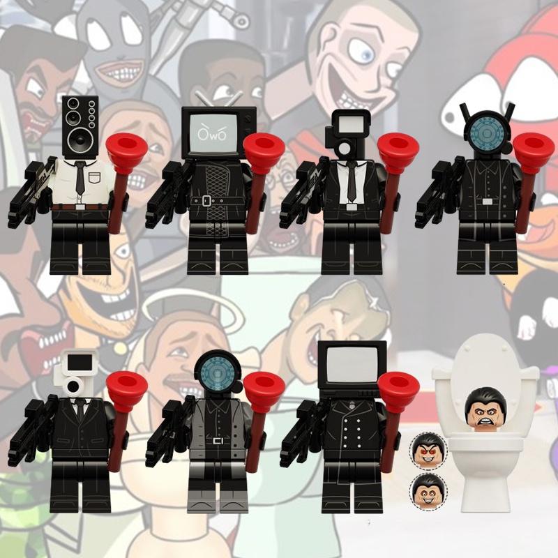 Toilet Man Surveillance Tv Assembled Building Blocks Toy Diy Plastic Abs Material Small Particle Blocks 0-38 Pieces Net Weight 0.01kg