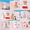 Miniature Snowman Santa Claus Figurine Micro Landscape Christmas Decorations  Birthday Gift