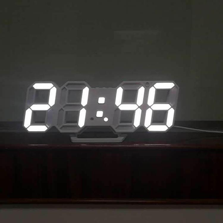 Small 3DLED Digital Clock, Korean Electronic Wall Clock, Wall Three-dimensional Wall Clock, Bedside Alarm Clock