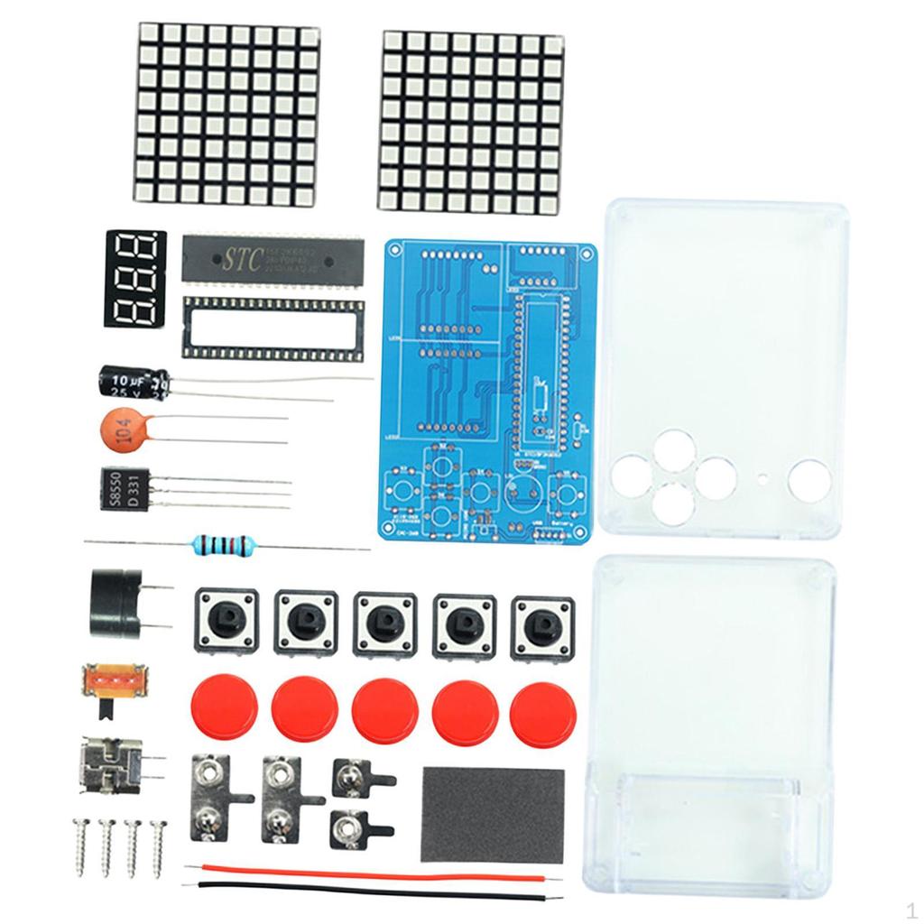 DIY herní pájecí sada Pixel pro děti, rodinu, přátele, školu, vysokou školu čtvercové zelené světlo