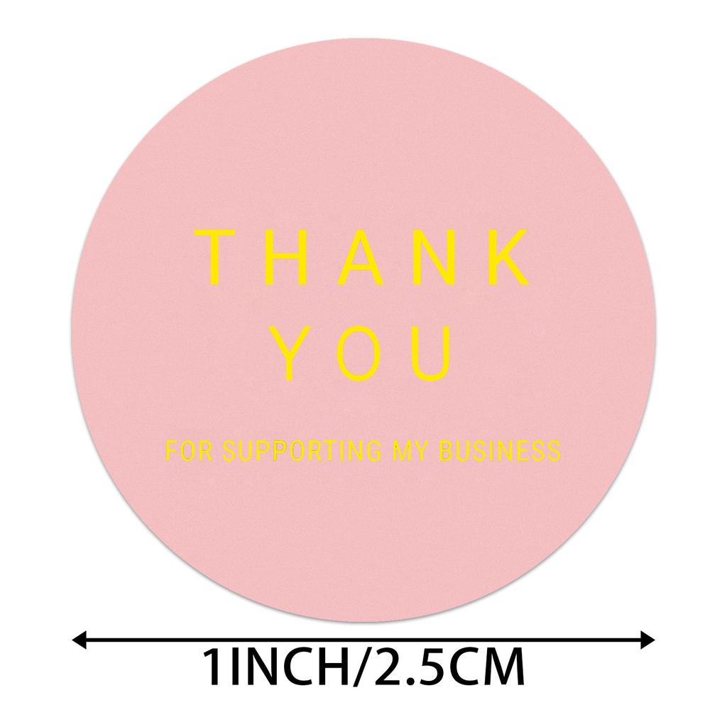 100-500pcs Thank You Sticker Envelope Seal Scrapbook Sticker Pink Heart Cute Round Sticker Stationery Label Stickers