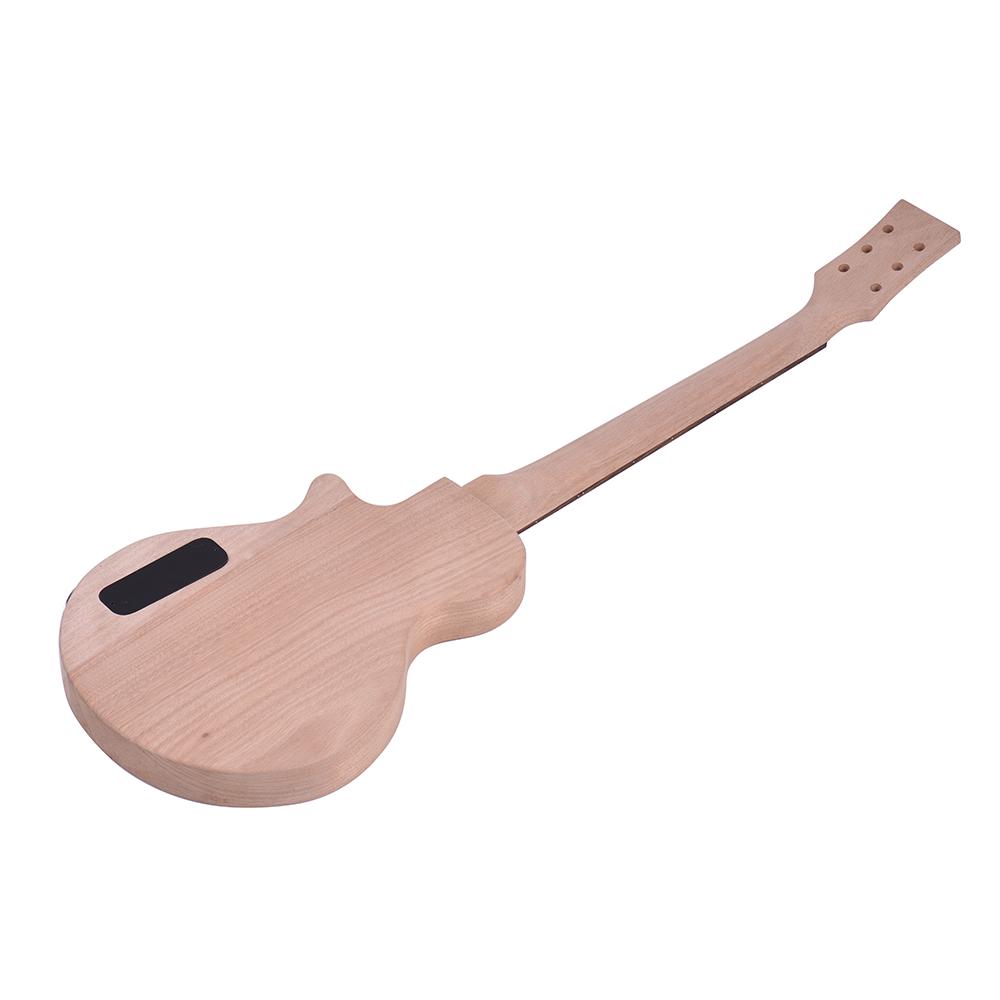 Children LP Style Unfinished DIY Electric Guitar Kit Mahogany Body & Neck Rosewood Fingerboard Double Dual coil Pickups