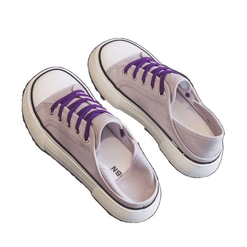 Mango head two wear elastic band canvas shoes women 2025 new lazy board shoes half drag white shoes women summer thin