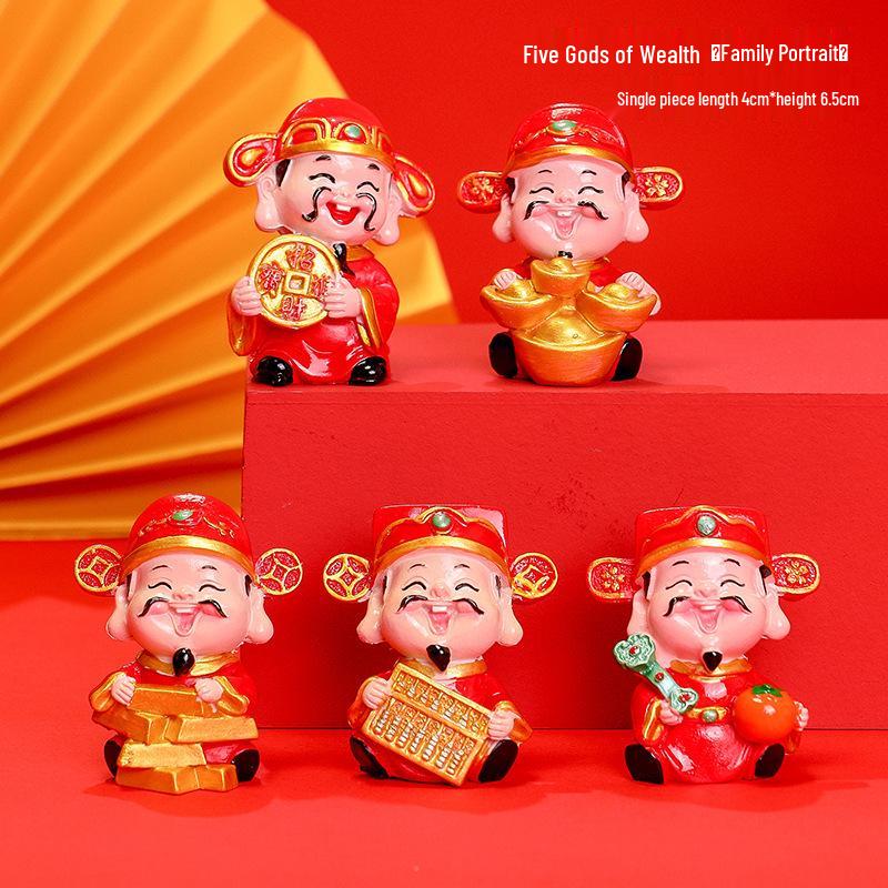 New Year Cartoon God of Wealth Ornament – Snake Year Figurine Home Decor Gift