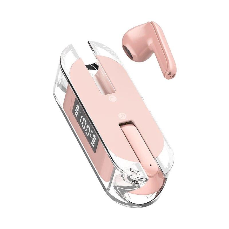 

TWS Беспроводные наушники Bluetooth 5.3 Hi-Fi стереогарнитуры с микрофоном Водонепроницаемые наушники с шумоподавлением Спортивные наушники для смартфона розовый