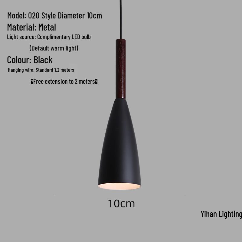 Modern Nordic Single-Head Pendant Light for Hotels, Bars, and Restaurants - Industrial Retro Style Lampshade.