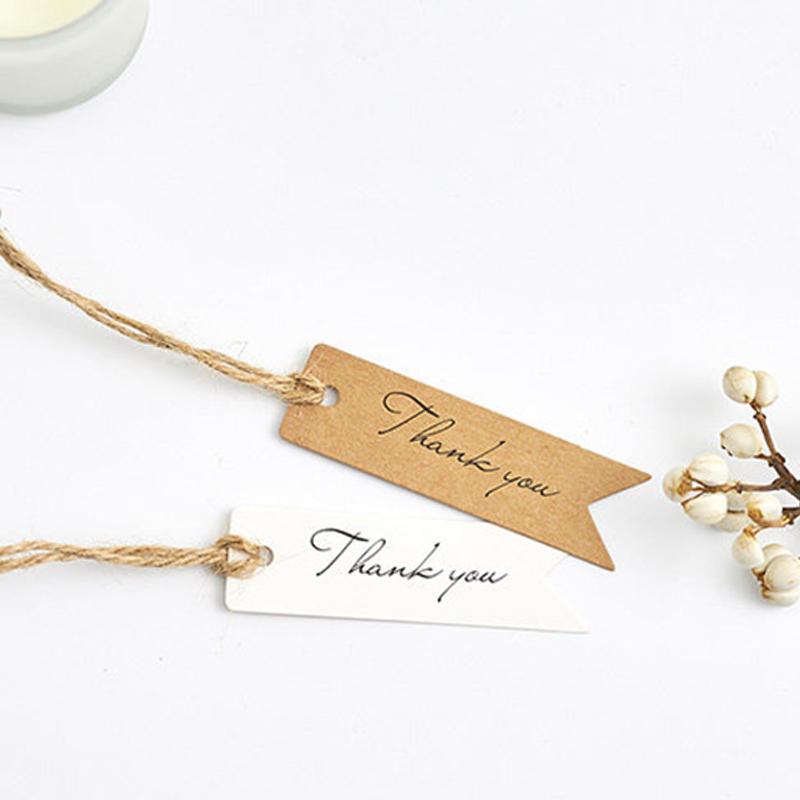 100pcs Swallowtail Shape Gift Tags Handwritten Card Blank Tags Kraft Paper Labels for Wedding Christmas Day Thanksgiving TMZ