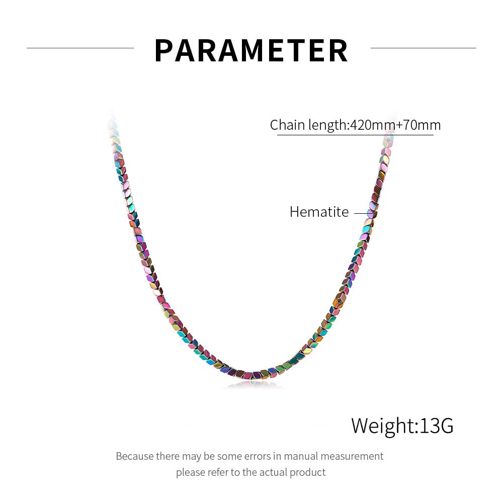 Κολιέ Πολύχρωμες Χάντρες Αιματίτη Απλό Κομψό Ρυθμιζόμενο Δώρο για Γυναίκες [Deelfel] Γυναικείο
