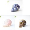 Crystal Resin Skull Decor With Natural Stones For Office And Home Tabletop Display
