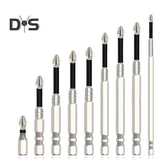 

Набор из 9/12 сверл, нержавеющие противоскользящие магнитные сверла для электрической отвертки, широкий спектр применения, набор высокомагнитных сверл для отвертки 9pcs