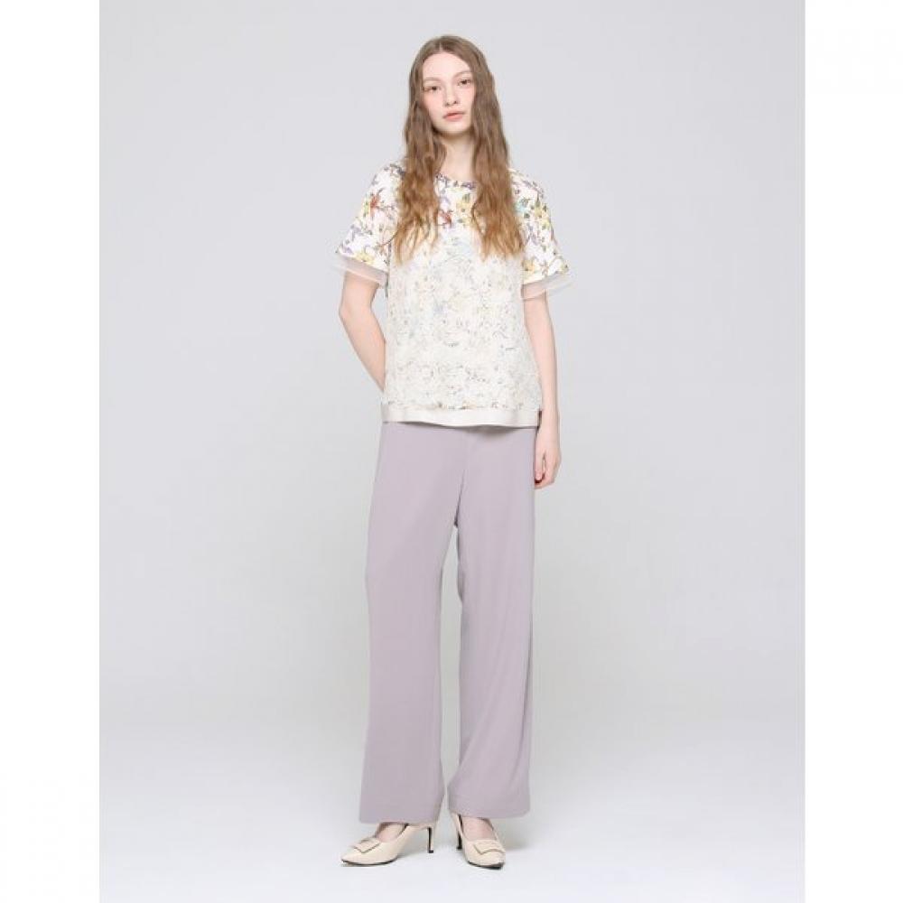 SON JUNG WAN Women Flower Lace Contrast Blouse Zbl6262221
