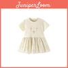 Vestito estivo da bambina in cotone stile principessa con rete traspirante per bambine piccole