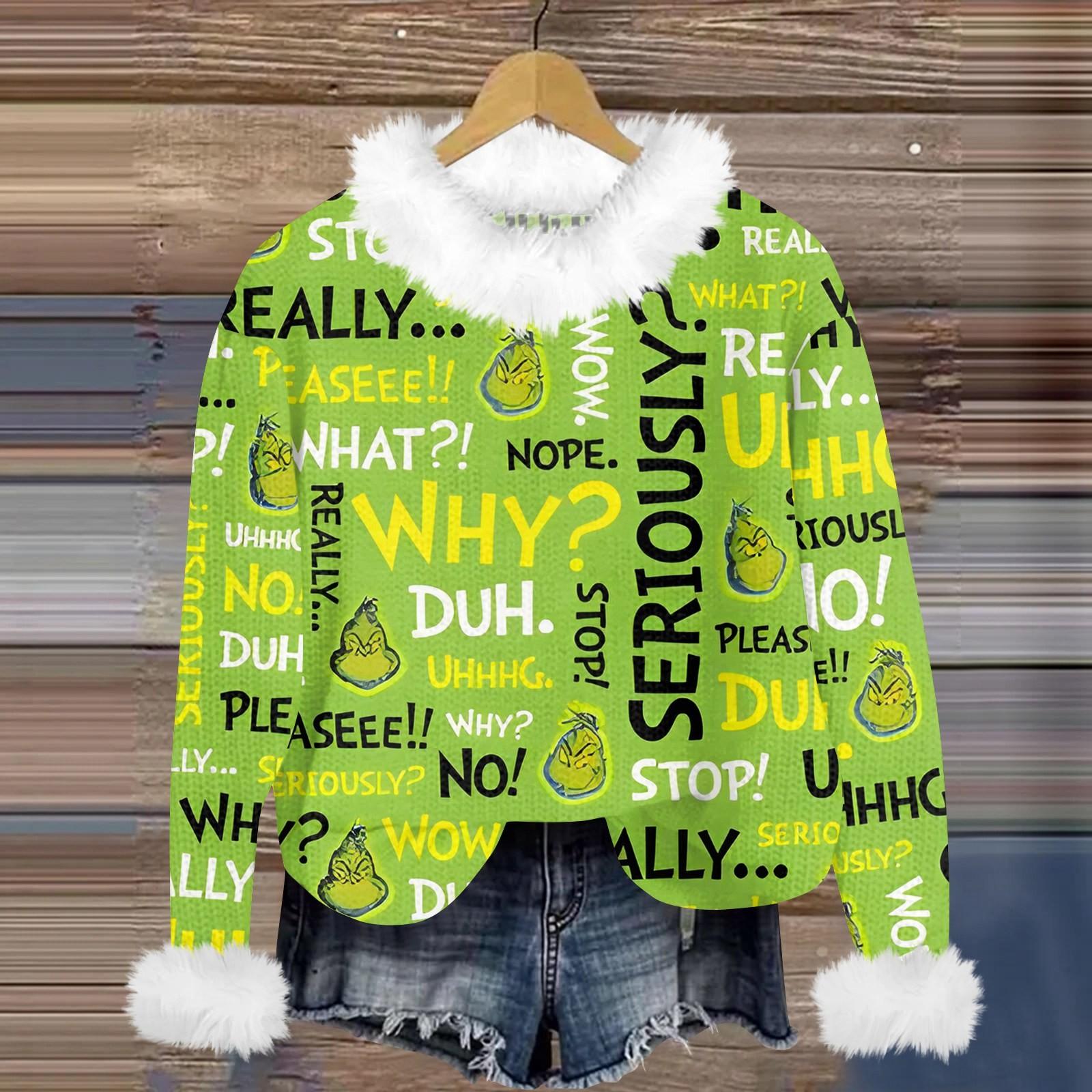 

Свитшоты для женщин Вязаный свитер Милая рубашка Осенний круглый вырез Пуловер с меховым воротником Топы XL