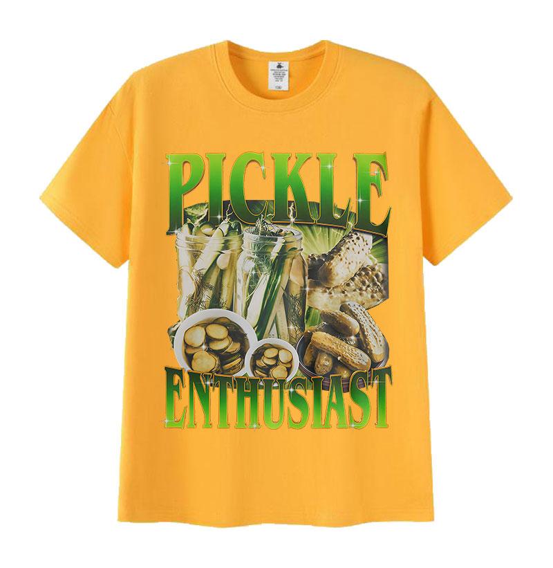 Gurkenliebhaber Lustiges Meme T-Shirt Herren Damen Humor O-Ausschnitt Retro Mode Kleidung T-Shirts Lässige Oberteile Baumwolle Übergroßes T-Shirt