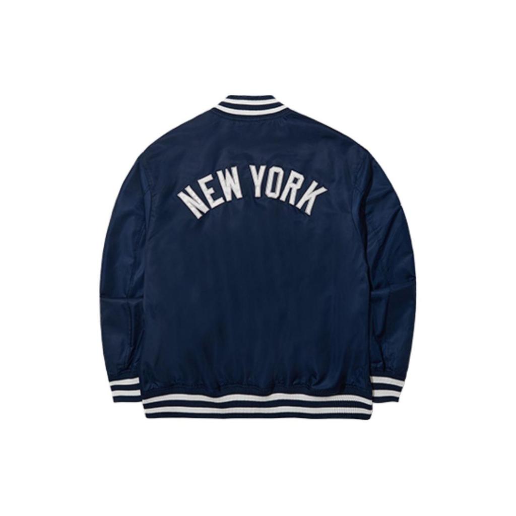 New Era MLB New York Yankees Thick Striped Letter Pattern Long Sleeve College Style Baseball Jacket Unisex Jackets Navy-Blue 14179152