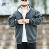 Men's Casual Hooded Zip-Up Jacket - Warm & Loose Fit for Autumn/Winter