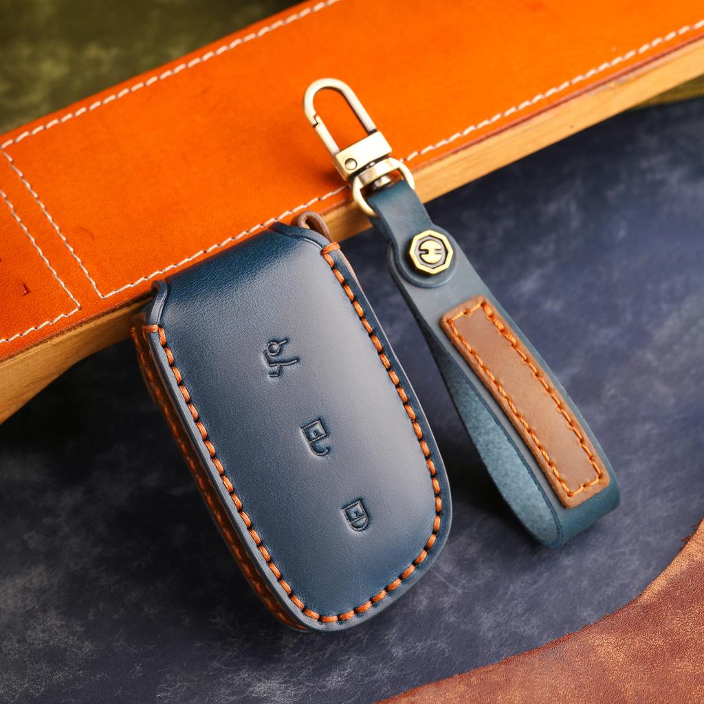Suitable for 25 Lynk & Co Z20 Z10 Leather Car Key Cover, Lynk & Co 900 Goat Leather Smart Card Cover, Genuine Leather.