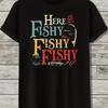 Unisexs Casual Fishing T Shirt Here Fishy Print Crew Nec Vintage Graphic Designer Clothes Soft Homme Stretched Streetwear