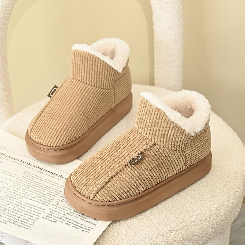 2024 Winter New Trend Velvet Women's Cotton Shoes, Korean Version of Fashion Thick Velvet Parent-child Snow Boots