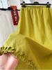 3731 Elegant Korean-Style Linen Ruffle Midi Skirt for Women