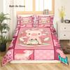 Cartoon Lovely Pig Duvet Cover Set Kawaii Animal Bedding Set King Microfiber Farmhouse Wildlife Theme Comforter Cover Pillowcase