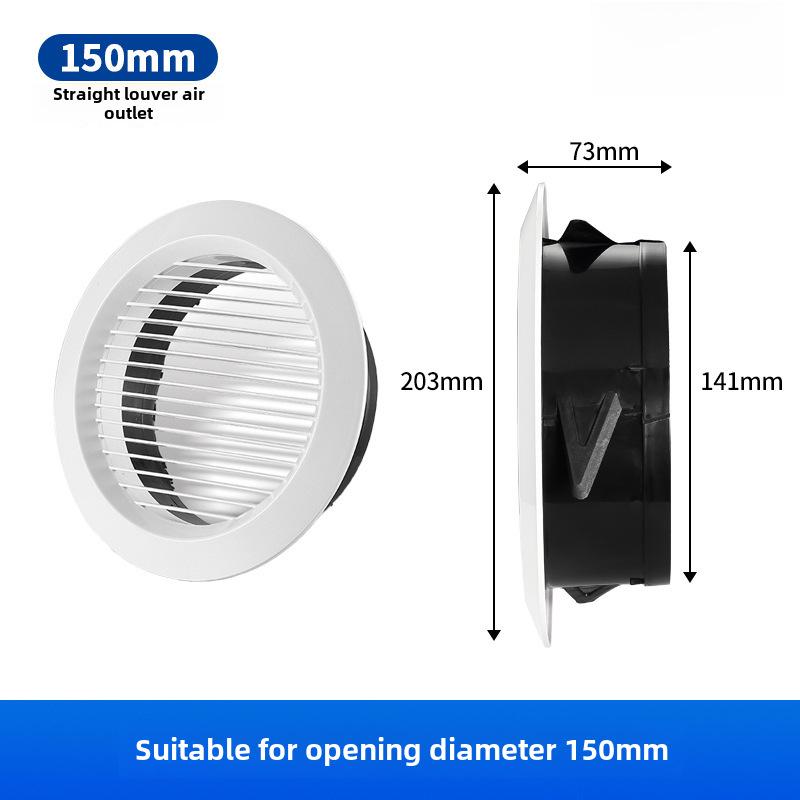 Universal Adjustable ABS Air Vent with Slanted Louvers for Indoor Ventilation and Exhaust.