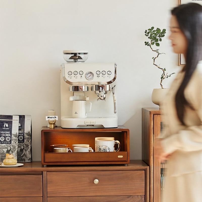 Coffee Machine Organizer Rack Wood Storage Racks Multifunctional Cup Shelf Aesthetic Tabletop Heightening Shelves Home Furniture