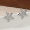 Sparking Inlaid Synthetic Zirconia Stars Shaped Stud Earrings for Women Exquisite Creative Party Daily Versatile Jewelry