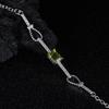 Niche Design Color Treasure Jewelry S925 Sterling Silver Inlaid Natural Multi-Color Square Versatile Gemstone Bracelet