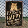 Vintage Cat Metal Poster Wall Art Retro Bar Decor
