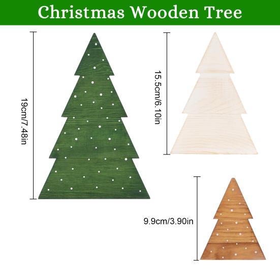3 Stück Weihnachtsbaum Holzschilder Tischdeko Rustikal Freistehend Weihnachtsbaum Holzblockschild für Winterfeiertag Kaminsims Regal Tischplatte Etagere Deko