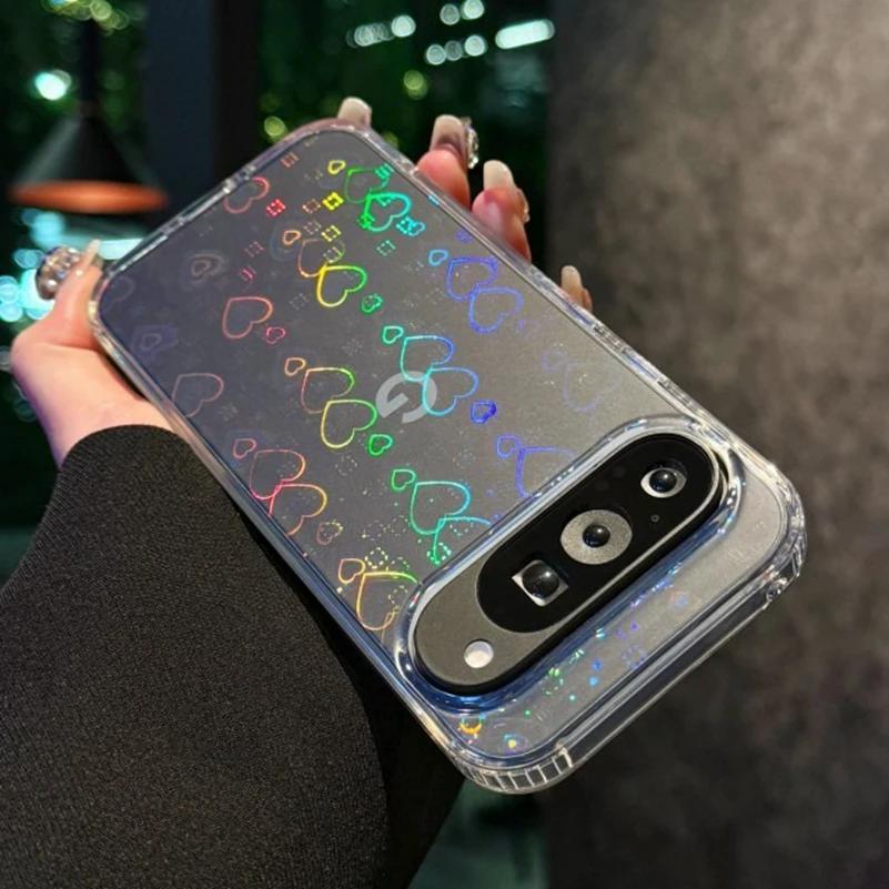 

Laser Gradient Color Feather Case for Google 9Pro XL for Magsafe Cases for Google Pixel 9A 9 10 ProXL Magnetic Charging Cover Google Pixel 10 Pro XL