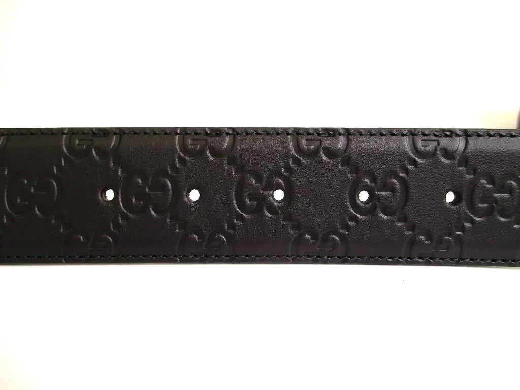 Cinturón GUCCI auténtico de piel negra con hebilla G entrelazada