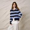 ChuYu Women's Faux Mink Striped Knit Cardigan Jacket
