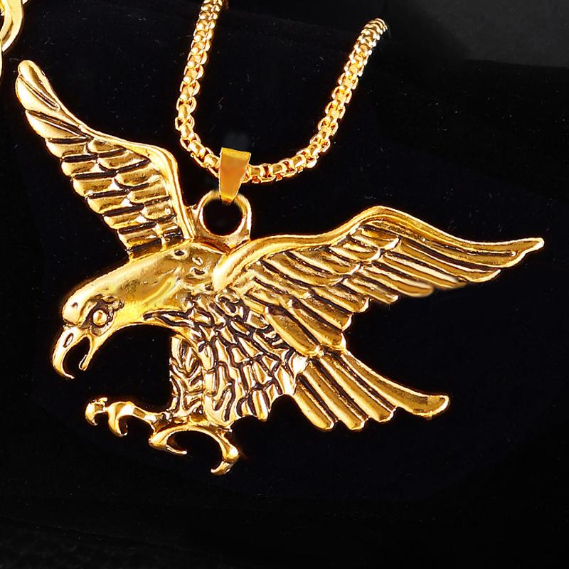 Vintage Eagle Pendant Necklace For Men And Women Hip Hop Punk Casual Jewelry