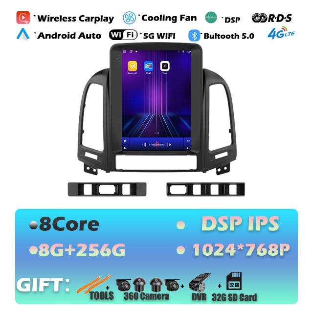 9.7'' For Hyundai Santa Fe 2 2006-2012 Carplay Android14 Car Radio Multimedia Video Player Navigaion Head Unit Stereo Audio