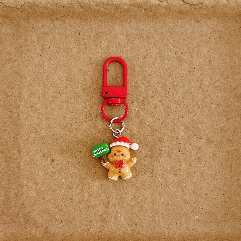 Cartoon Christmas Keychain Cute Santa Snowman Elk Keyring Xmas Party Favors Bag Pendant New Year Gift