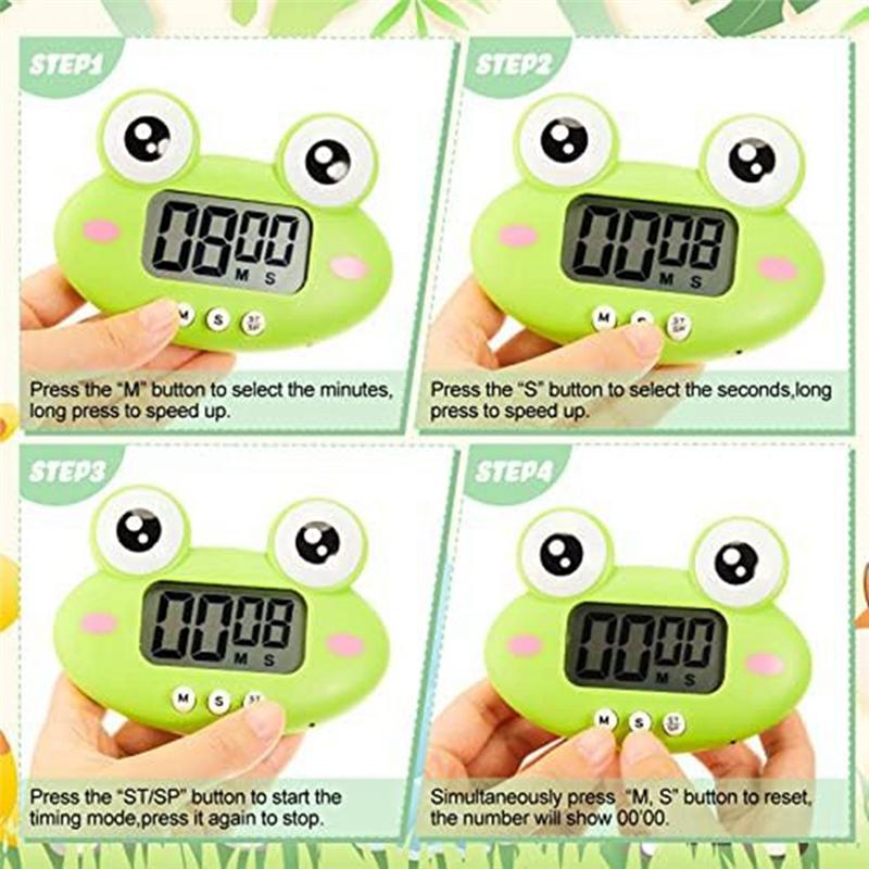 BHBL 8 Pieces Animal Timer Cartoon Digital Kitchen Timer Countdown Timer Magnetic Timer Visual Timer for Kitchen Classroom