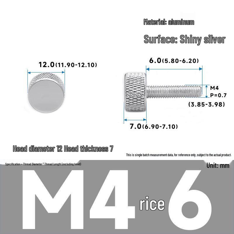 Barevné hliníkové šrouby s ručním utahováním pro úpravu počítačové skříně - velikosti M3/M4/M5, 16*5/6-10/20