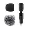   Plug-in Smartphone Microphone Mobile Phone Mic Cardioid Pickup 3.5mm TRRS Plug 90 Degrees  Angle   with 2pcs Windscreen for Smartphone L