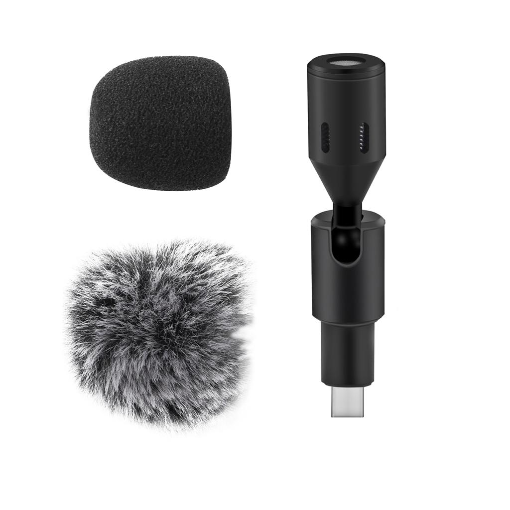   Plug-in Smartphone Microphone Mobile Phone Mic Cardioid Pickup 3.5mm TRRS Plug 90 Degrees  Angle   with 2pcs Windscreen for Smartphone L