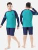 Boys' Long-Sleeved Quick-Dry Swimwear with Sun Protection, Loose Fit, Plus Size for Big Kids