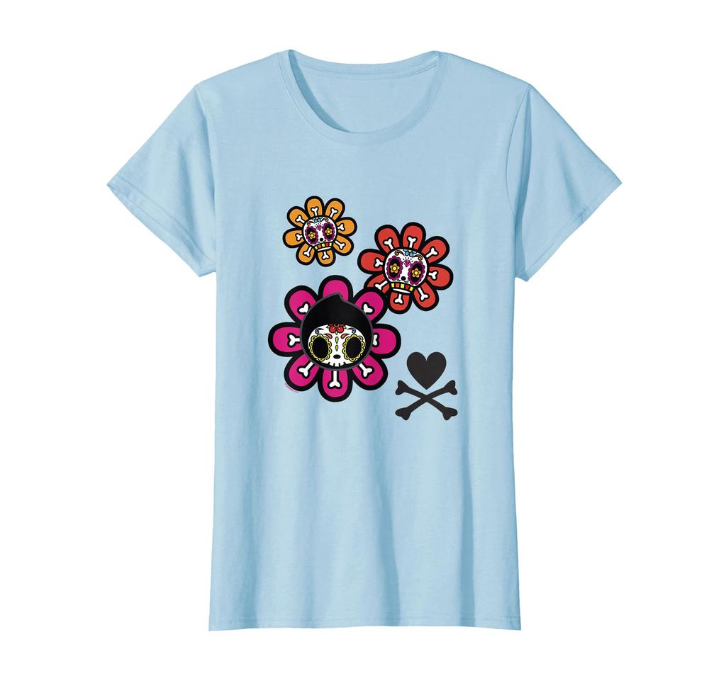 Tokidoki Day of the Dead Adios & Skulls Flower Ornament T-Shirt