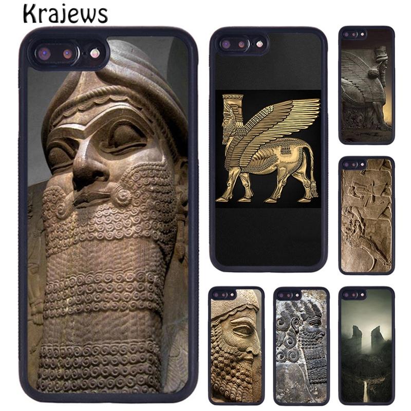 Krajews Lamassu Assyrian Mesopotamian Phone Case Cover For iPhone 17 Air 16 15 14 plus 11 12 13 pro max coque