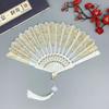 Ancient Style Feather and Lace Cheongsam Fan - Retro Chinese Hanfu Dance Accessory.